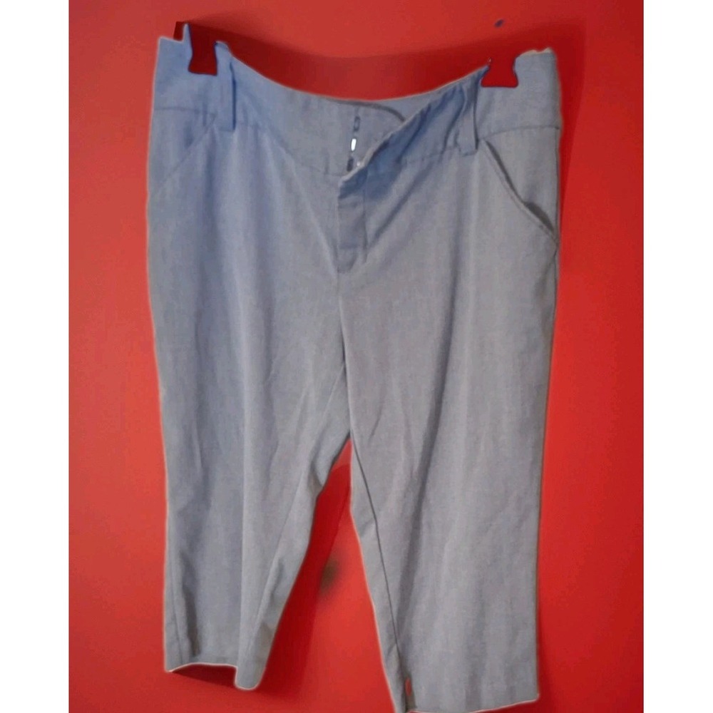 Daisy Fuentes Sz.14 Grey Dress Capri Pants 4 Pockets. 21  1/2 " Inseam  195